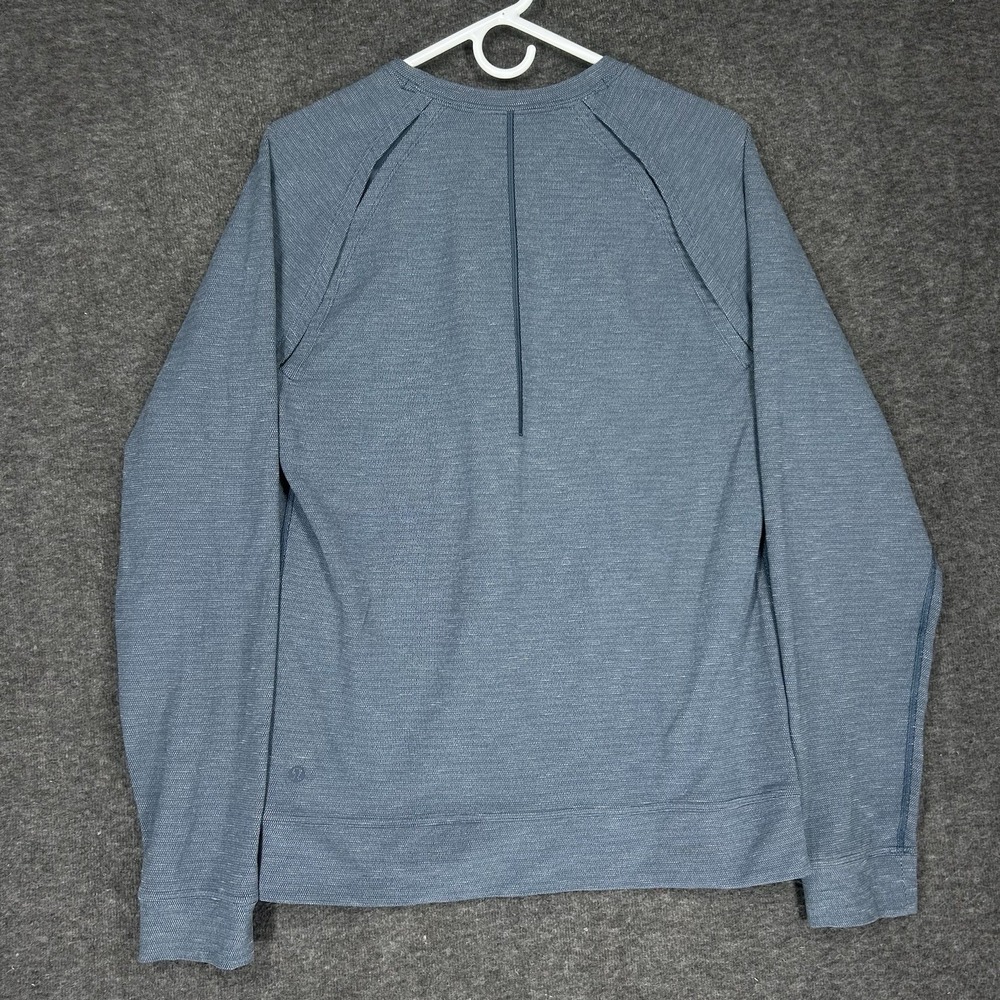 Lululemon Slitstream Long Sleeve Crew Sweater Mens M Blue Pullover Vented - Picture 11 of 11